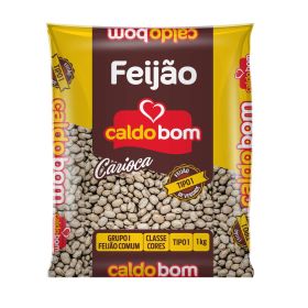 A pack of 1 kg Carioca beans by Caldo Bom